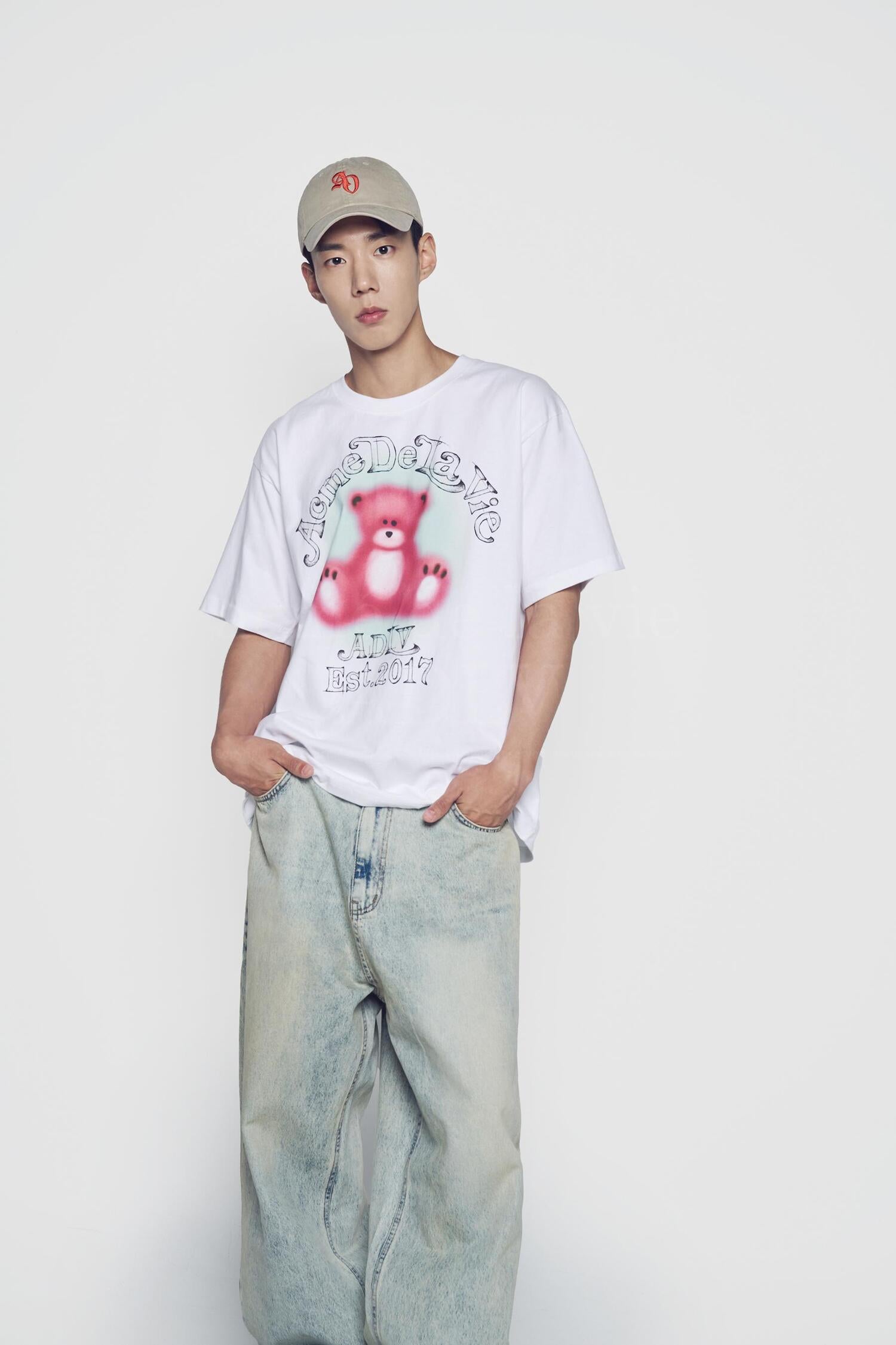 [ADLV] BLUR SKETCH BEAR SHORT SLEEVE T-SHIRT /追跡付 acmé de la vie ADLV BLUR STRETCH BEAR SHORT SLEEVE T-SHIRT