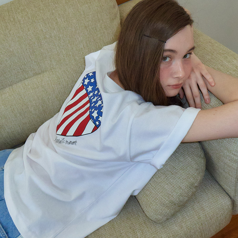 [RONRON] 24SS★HEART BASIC U NECK T SHIRT★SALE RONRON AMERICAN HEART BASIC FIT T SHIRT WHITE – SeoulSeoul
