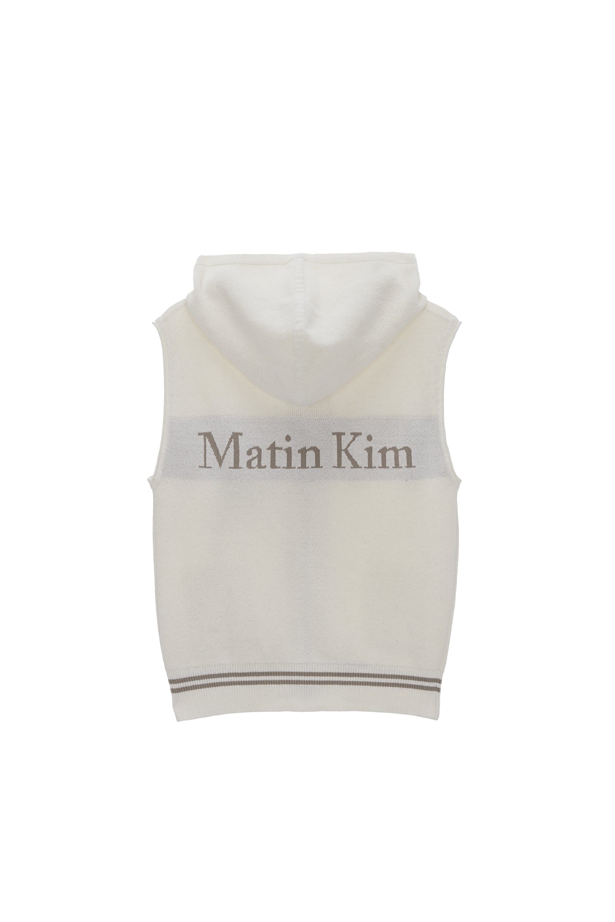 【MATIN KIM】HOODY POINT LOGO KNIT VEST FOR WOMEN Matin Kim Hoody Point Logo Knit Vest For Women In Lilac