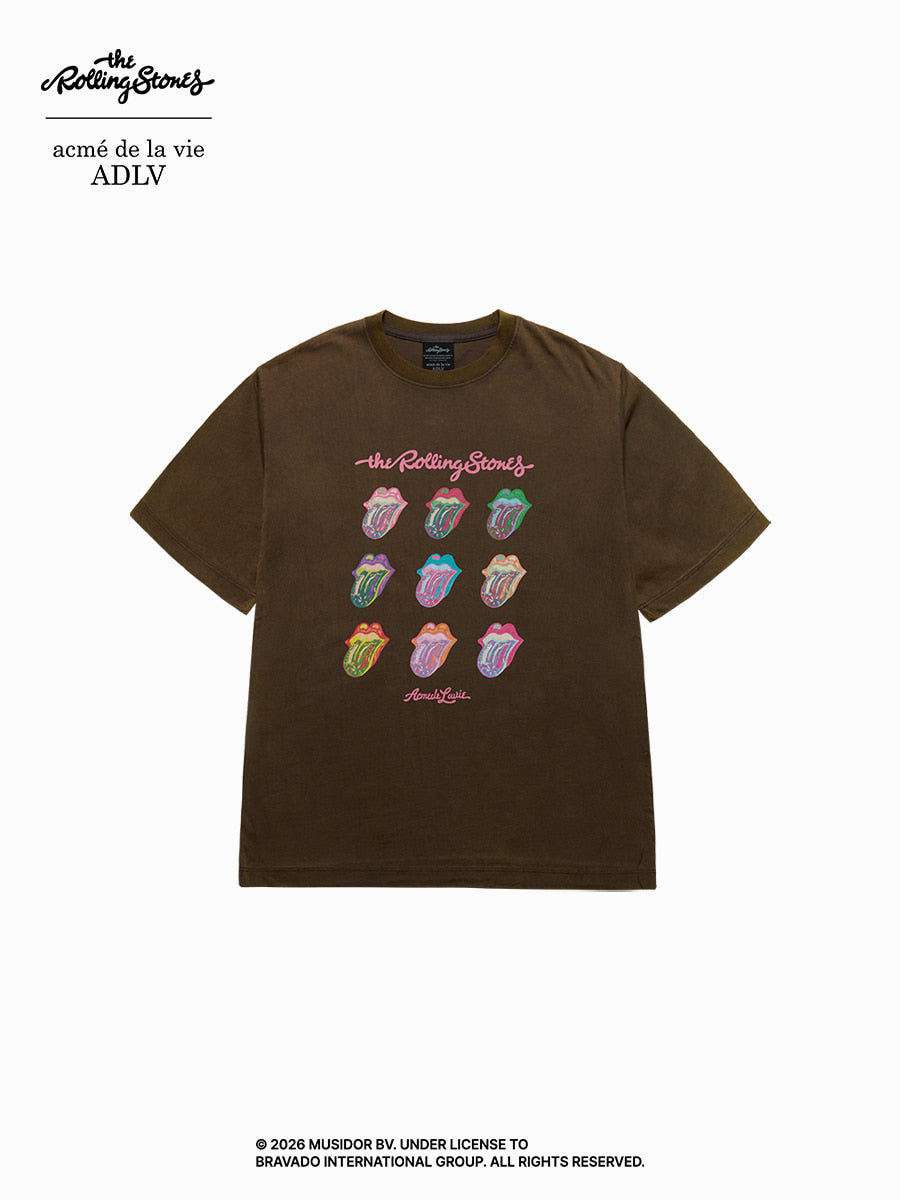 ADLV ROLLING ROLLING STONES GLOW ARCHIVE SHORT SLEEVE T-SHIRT BROWN