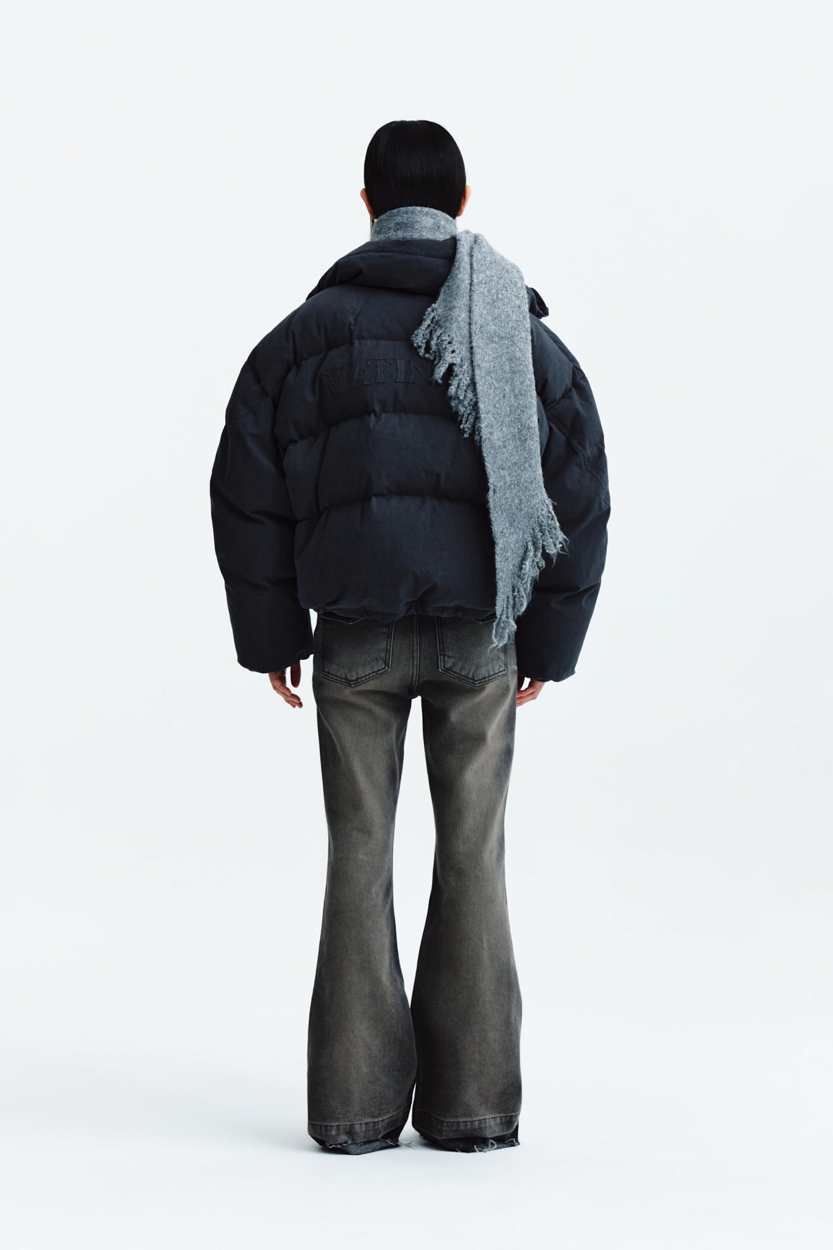 人気ダウン★Matin Kim★COTTON WASHED PUFFER DUCK DOWN JUMPER MATIN KIM COTTON WASHED PUFFER DUCK DOWN JUMPER IN CHARCOAL