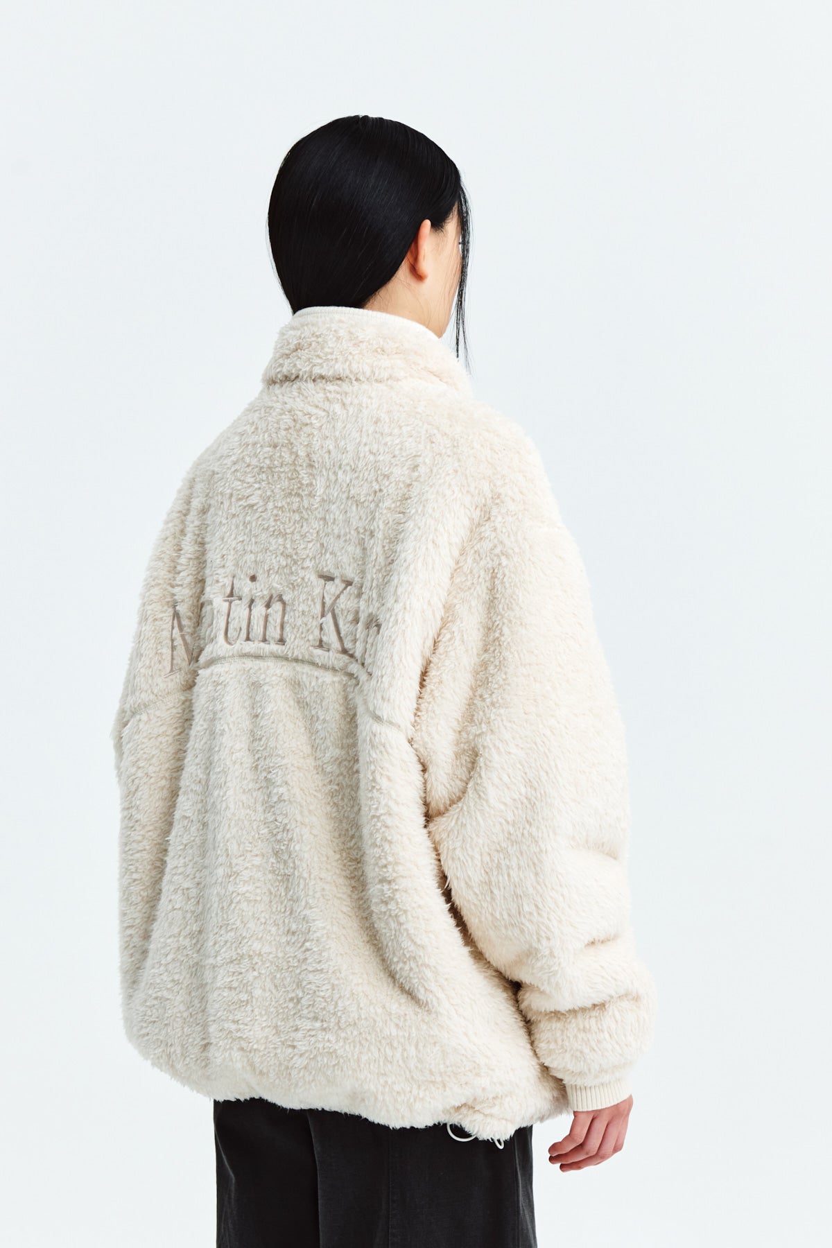 ★MATIN KIM ★BACK LOGO FLEECE JUMPER FOR WOMEN MATIN KIM BACK LOGO FLEECE JUMPER FOR WOMEN IN IVORY