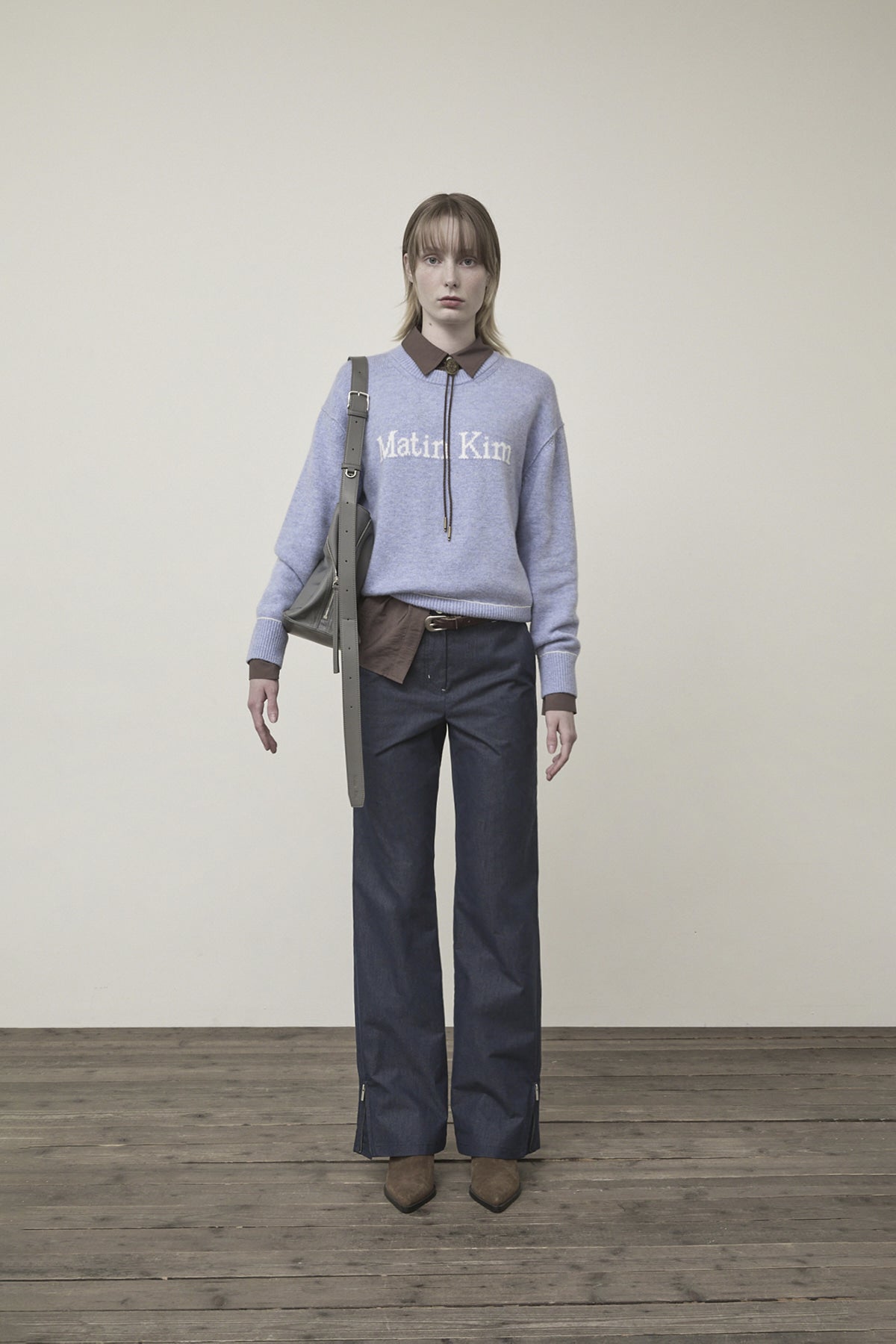 MATIN KIM COLOR TRIM LINE LOGO PULLOVER IN LIGHT BLUE – SeoulSeoul