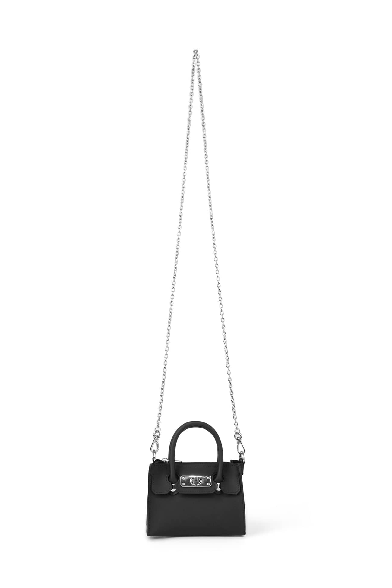 DEINET JELLY CHAIN MINI BAG IN BLACK FRONT