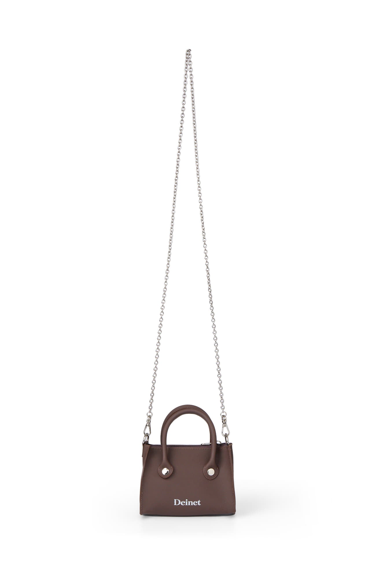 DEINET JELLY CHAIN MINI BAG IN BROWN BACK