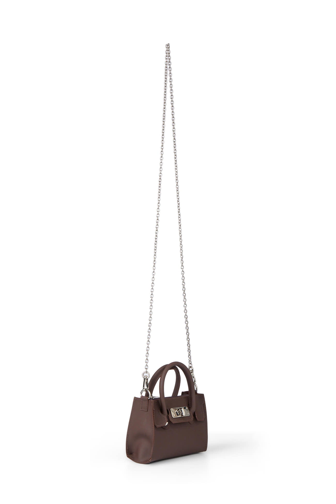 DEINET JELLY CHAIN MINI BAG IN BROWN SIDE