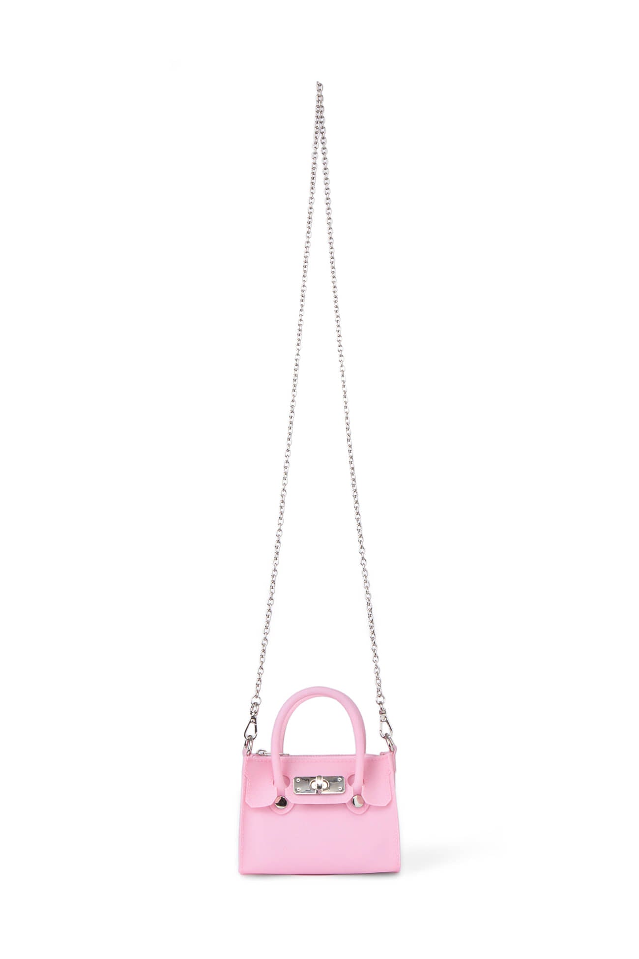 DEINET JELLY CHAIN MINI BAG IN PINK FRONT