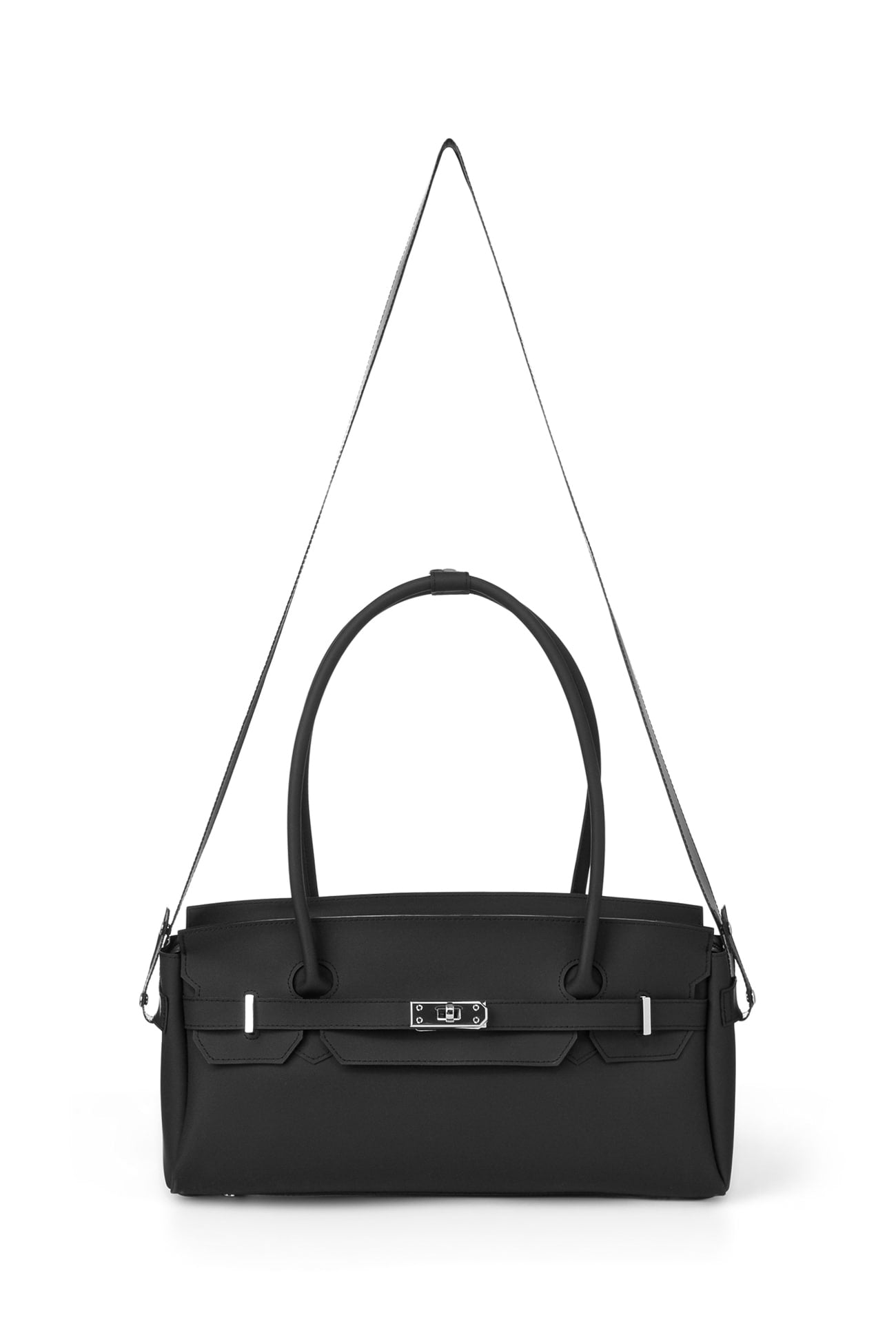 DEINET JELLY TWO-WAY BAG IN BLACK LONG STRAP