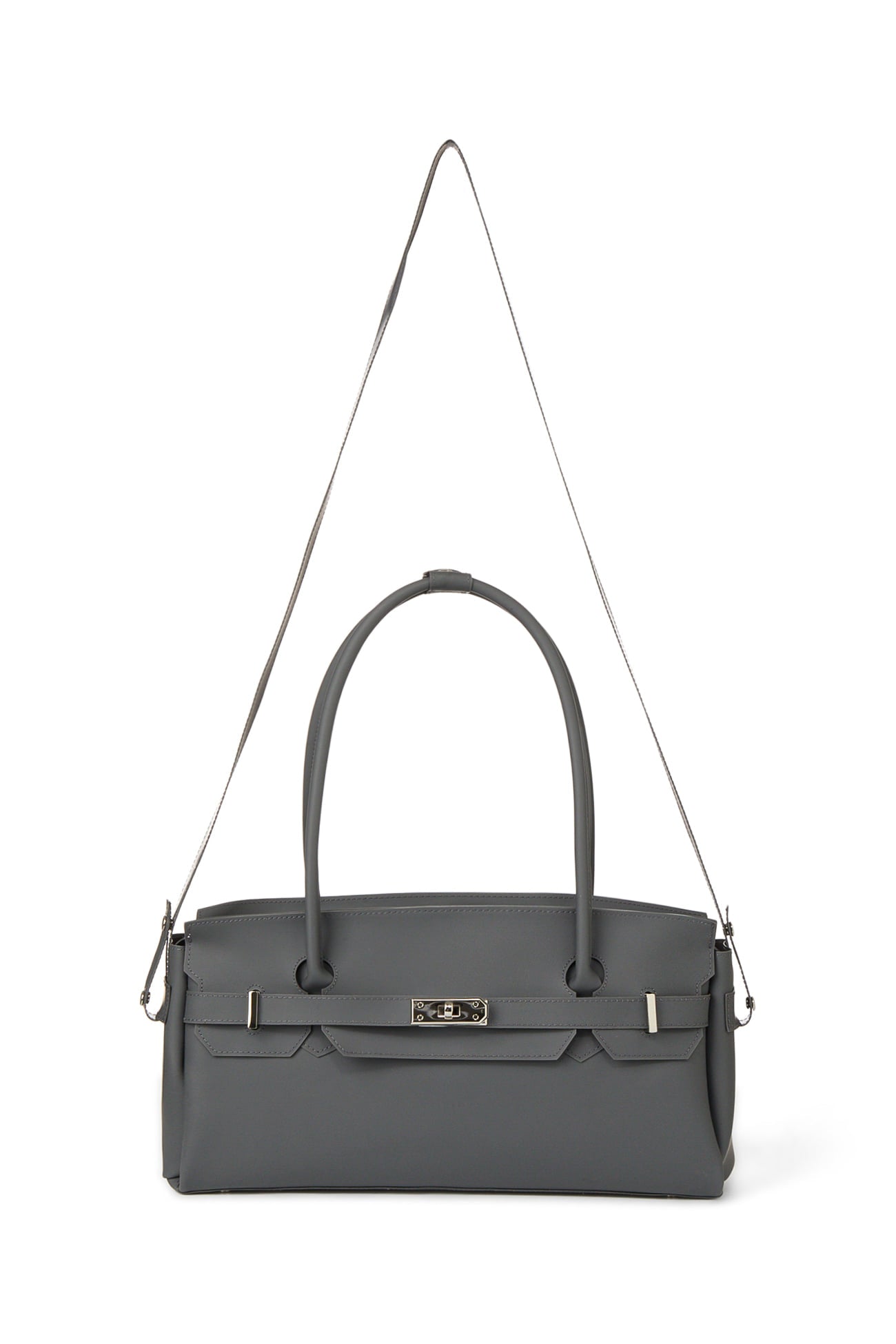 DEINET JELLY TWO-WAY BAG IN CHARCOAL LONG STRAP