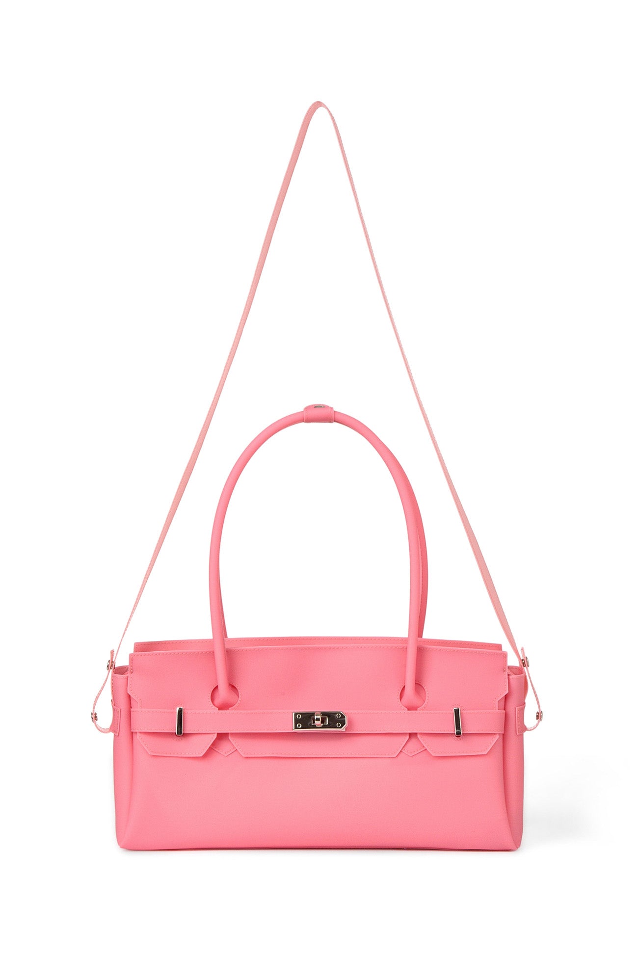 DEINET JELLY TWO-WAY BAG IN CORAL SHOULDER STRAP