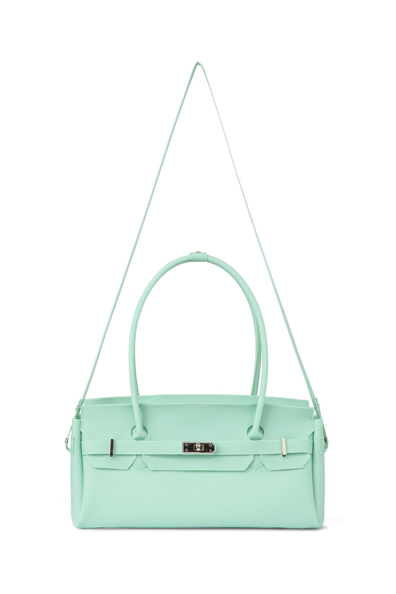 DEINET JELLY TWO-WAY BAG IN MINT long shoulder strap