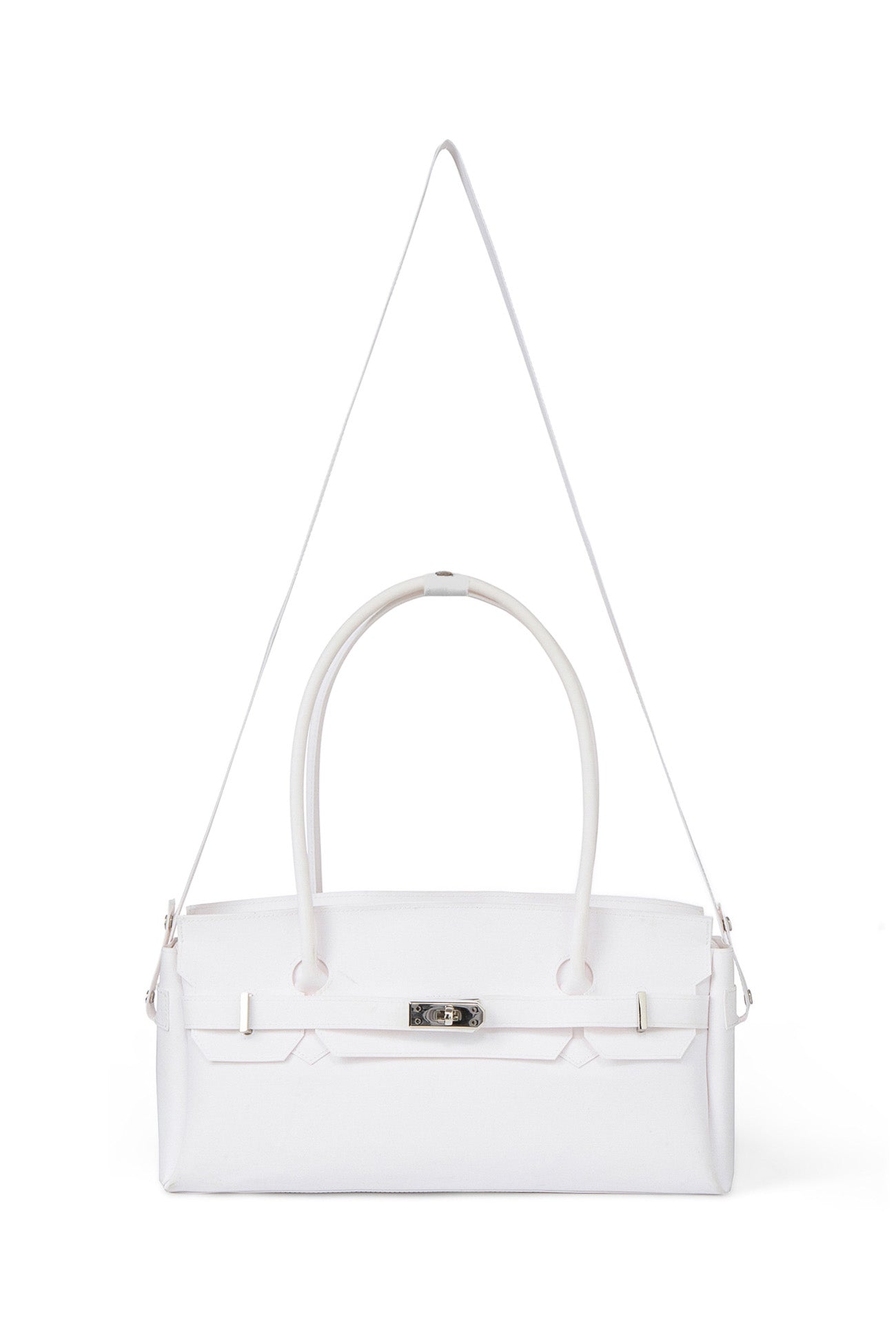 DEINET JELLY TWO-WAY BAG IN WHITE long shoulder strap