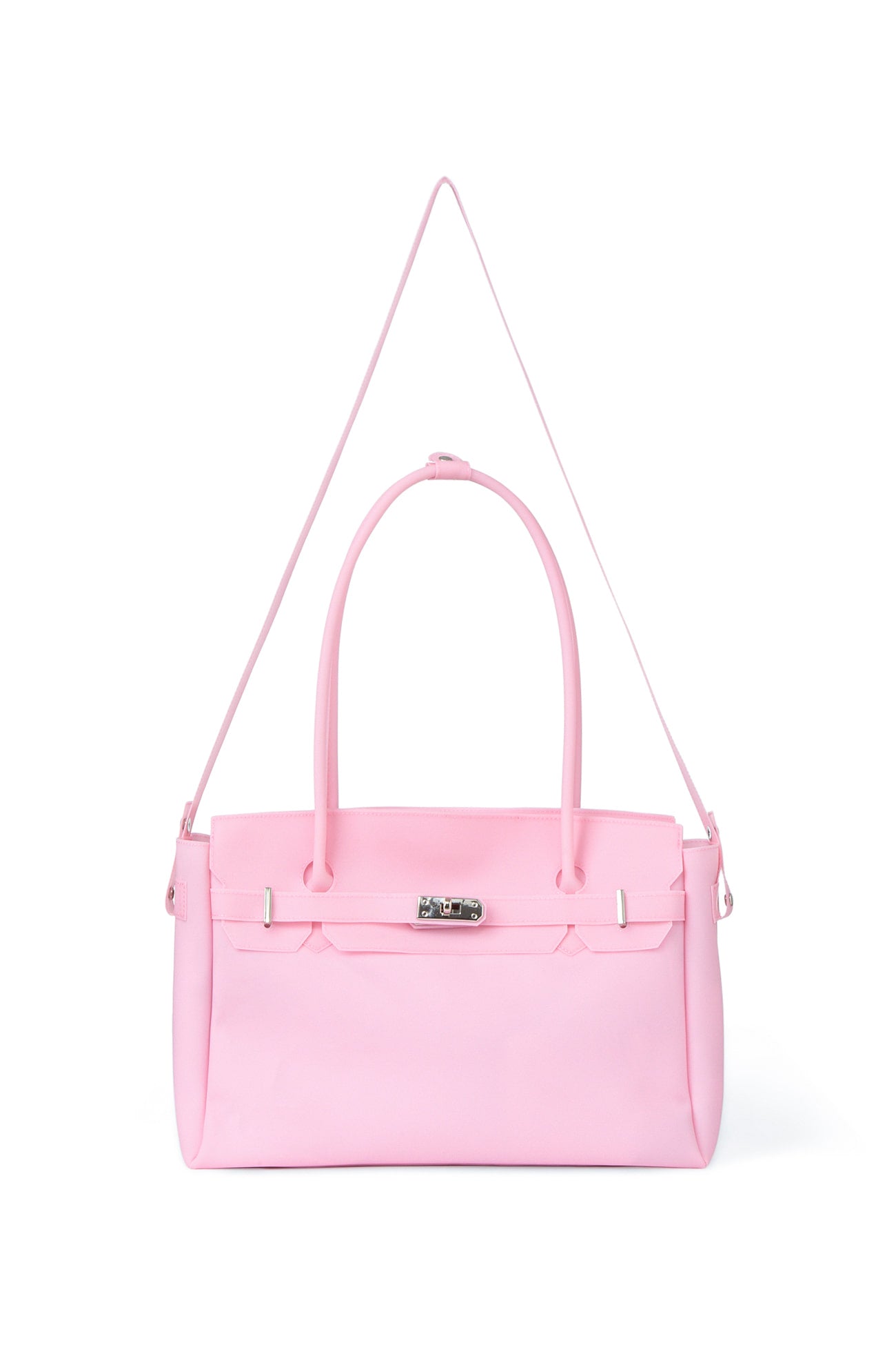 DEINET JELLY TWO-WAY BIG BAG IN PINK WITH BELT