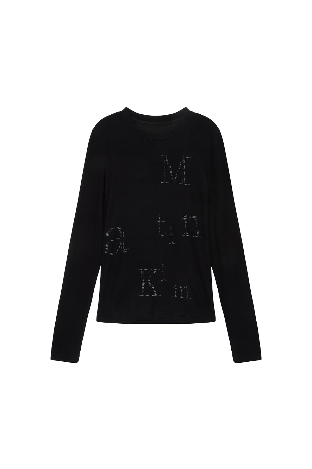 MATIN KIM DOT GRAPHIC LOGO LETTERING TOP IN BLACK – SeoulSeoul