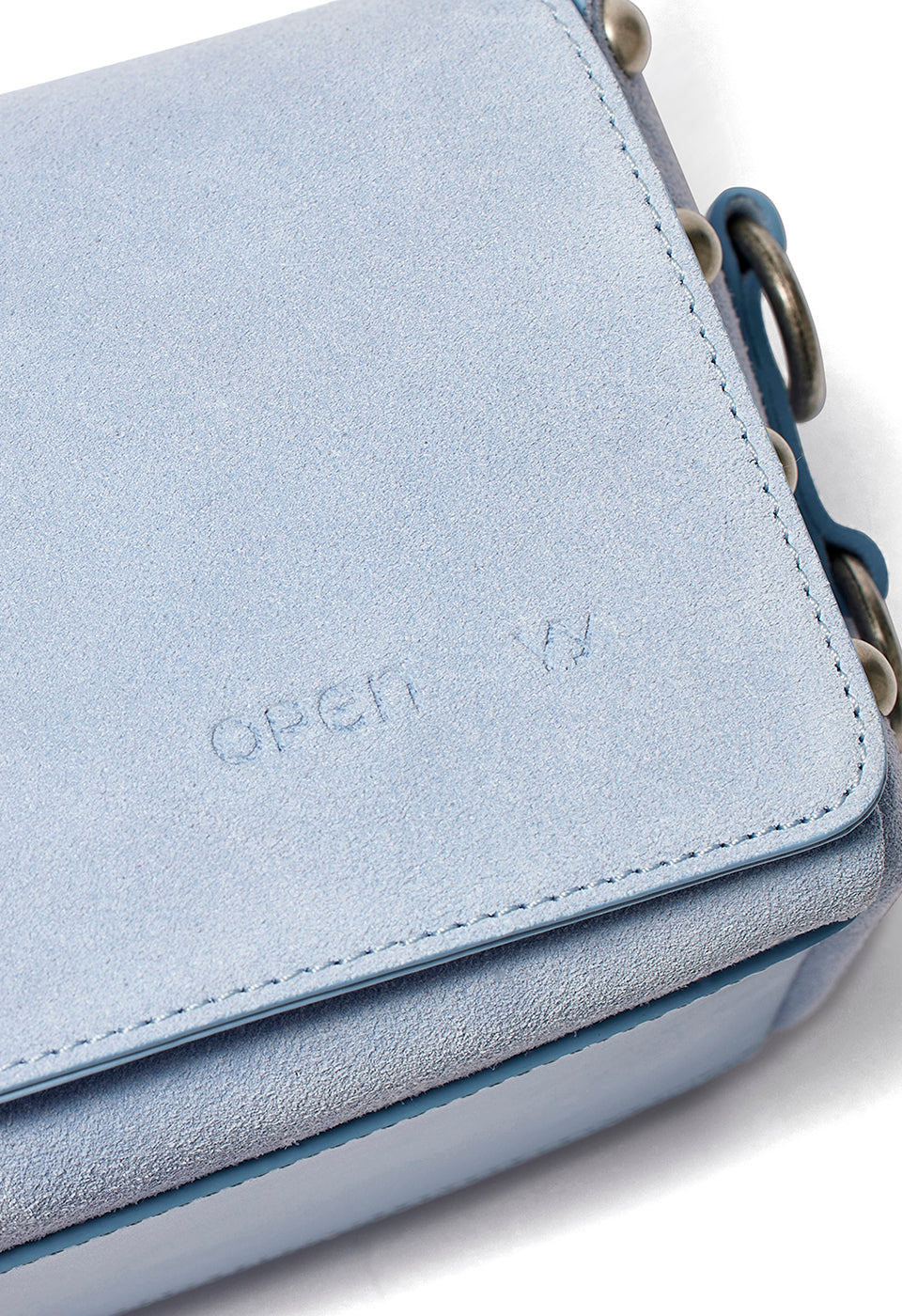 【OPEN YY】SUEDE STUD DUFFLE BAG (3COLORS) OPEN YY STUD DUFFLE BAG, BLUE – SeoulSeoul