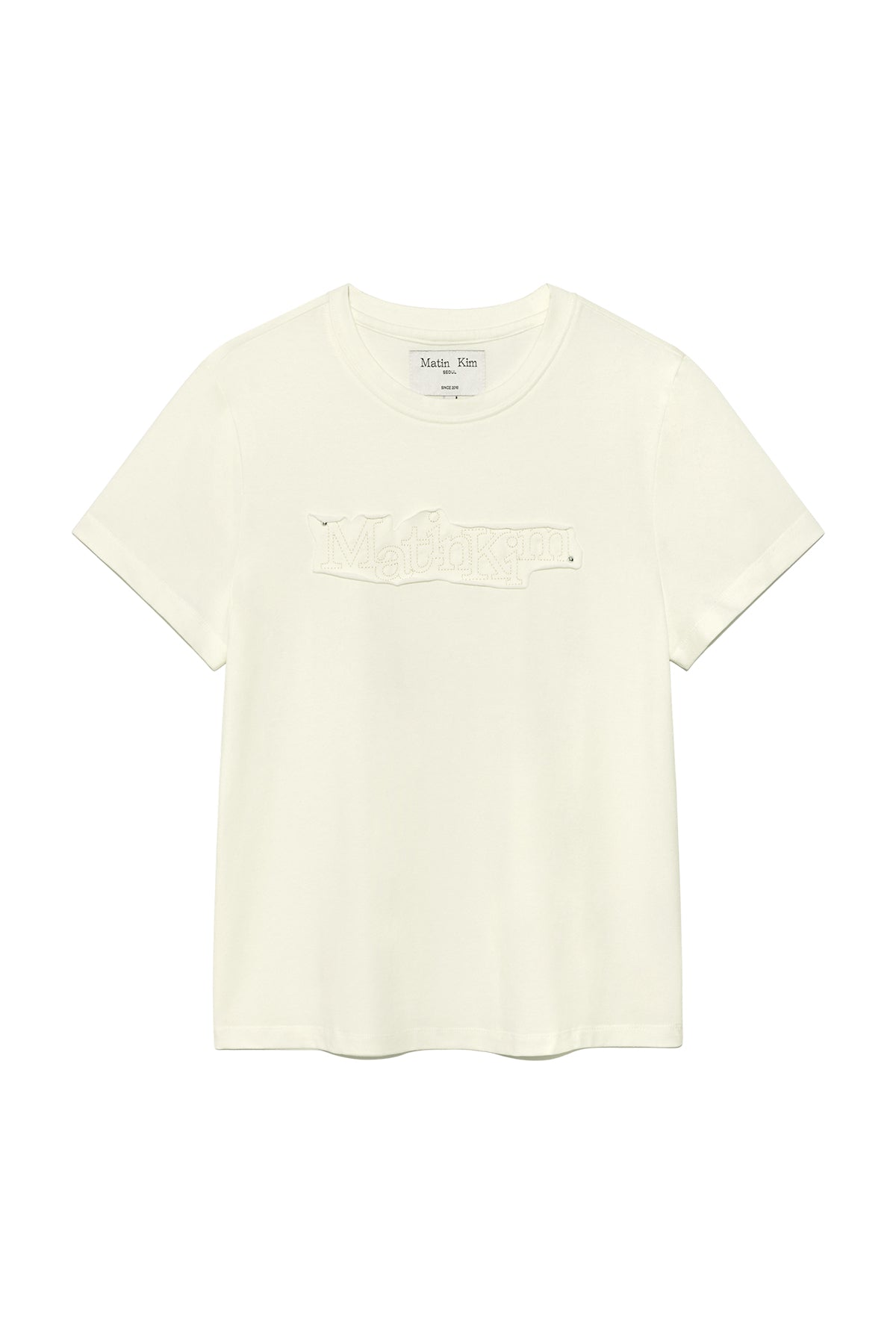 ★Matin Kim★APPLIQUE LOGO PATCH TOP MATIN KIM APPLIQUE LOGO PATCH TOP IN CREAM – SeoulSeoul