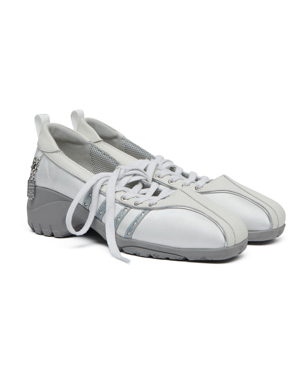 White and gray sneakers on a white background
