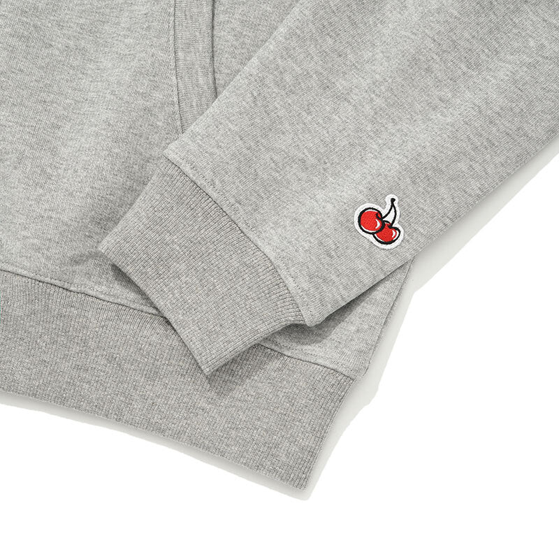 KIRSH SMALL CHERRY REGULAR FIT HOODIE ZIP UP MELANGE GRAY