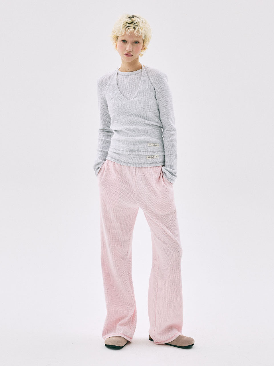 Mardi Mercredi Waffle Pants Essential - Pink | Authentic Mardi