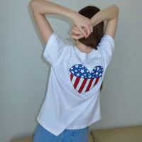 RONRON AMERICAN HEART BASIC FIT T SHIRT WHITE
