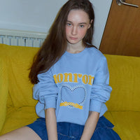 RONRON LACE HEART GRAPHIC SWEATSHIRTS SKY