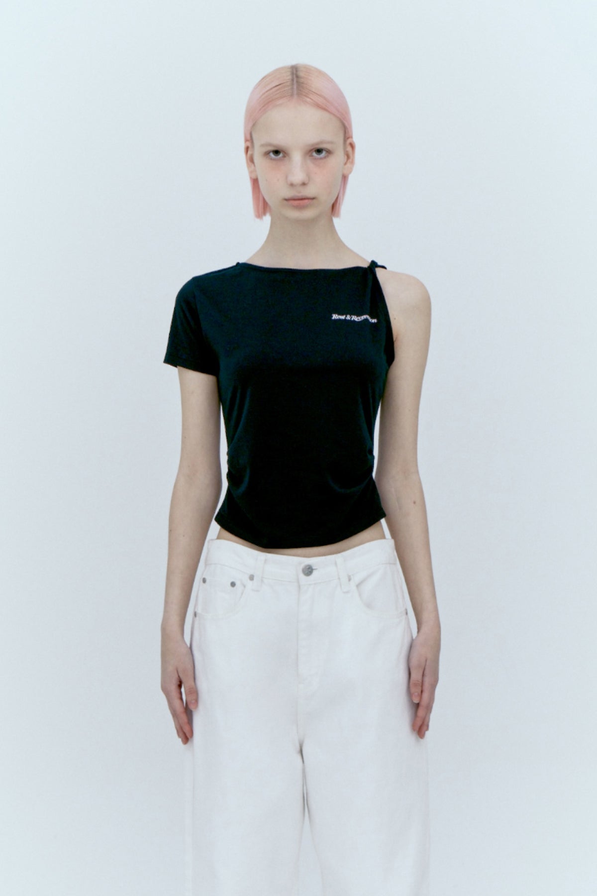 UNBALANCED SLEEVE TOP - BLACK – SeoulSeoul