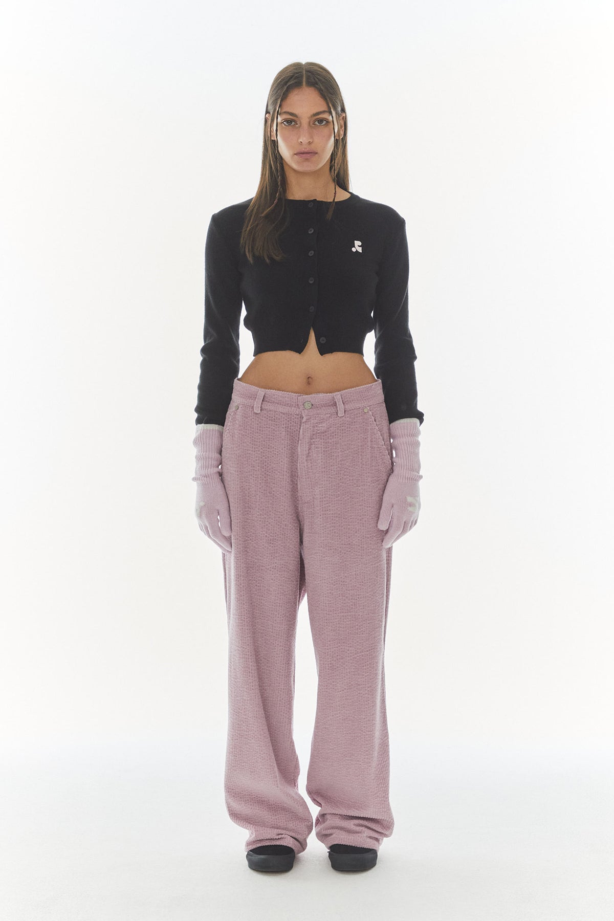 RR Rest & Recreation Cropped Knit Cardigan - Black | Authentic