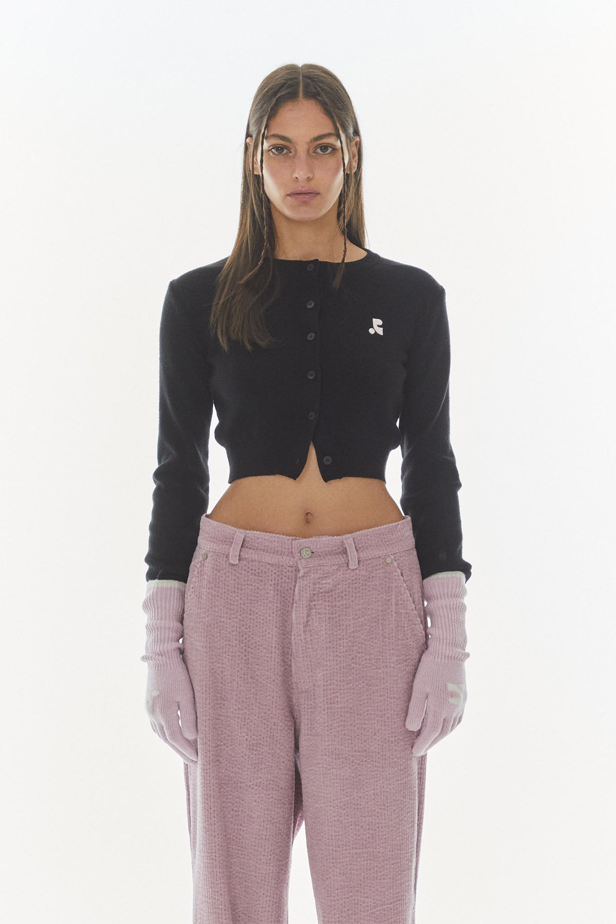 RR Rest & Recreation Cropped Knit Cardigan - Black | Authentic