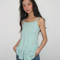 RONRON PENDANT RUFFLE LAYERED SLIM SLEEVELESS MINT