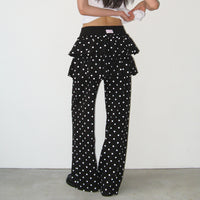 RONRON DOT CANCAN RUFFLE LAYERED PANTSKIRT BLACK