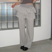 RONRON STRIPE CANCAN RUFFLE LAYERED PANTSKIRT GREY