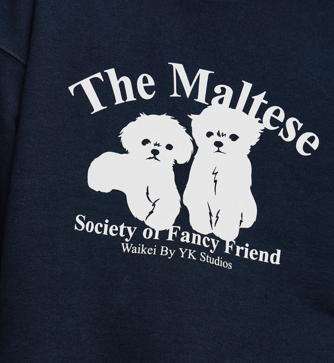 さらに100円引き◆Wai Kei◆Two maltese silhouette sweatshirts WAIKEI Two Maltese Silhouette Sweatshirts NAVY – SeoulSeoul