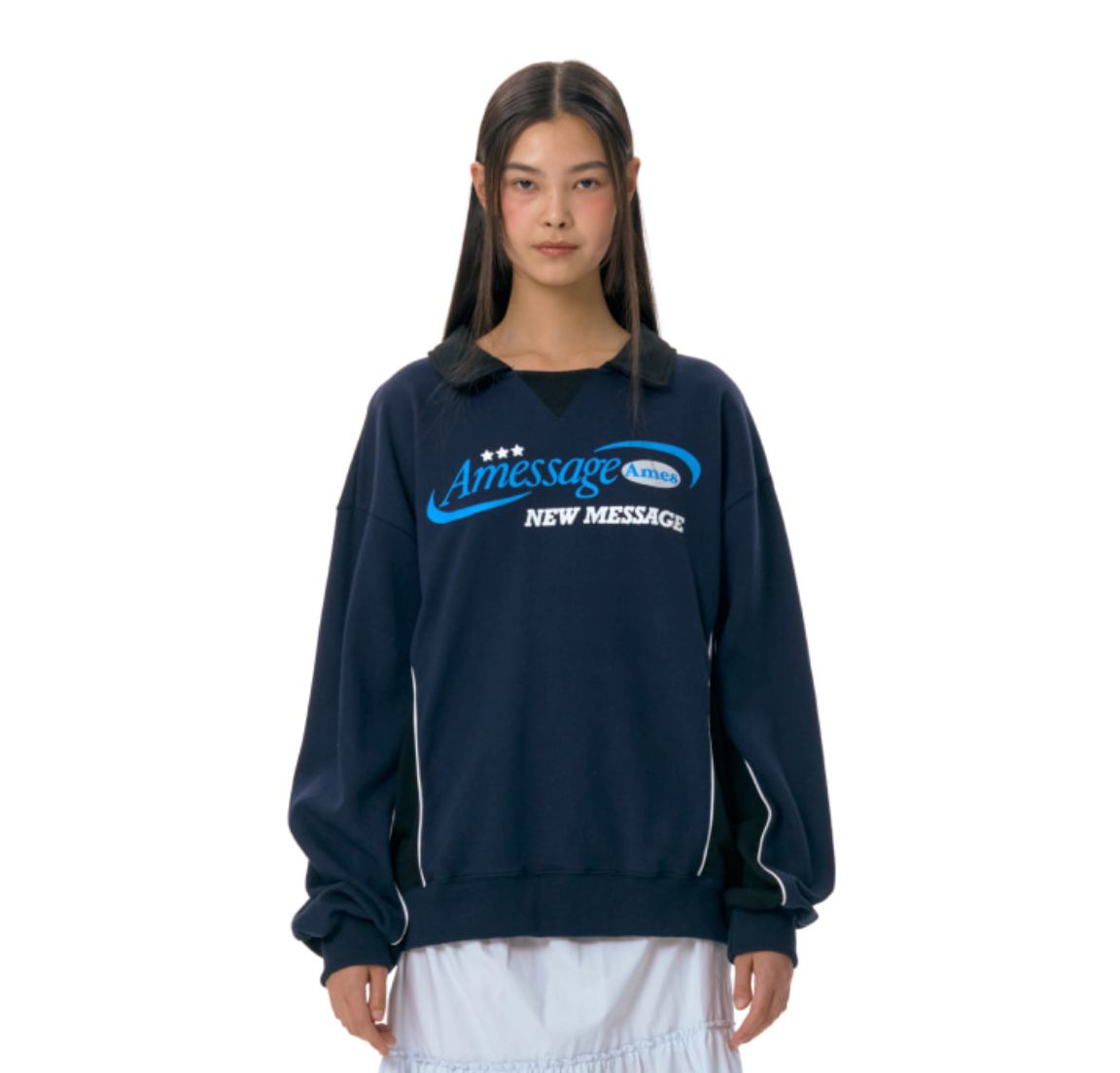 ★AMES-WORLDWIDE★NEW MESSAGE SWEATSHIRT NAVY★正規品/送料込 AMES – SeoulSeoul