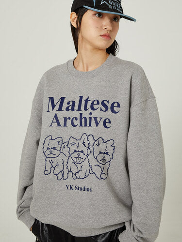 韓国[WAIKEI] MALTESE ARCHIVE SWEATSHIRTS スウェット WAIKEI Maltese Archive Sweatshirts NAVY – SeoulSeoul