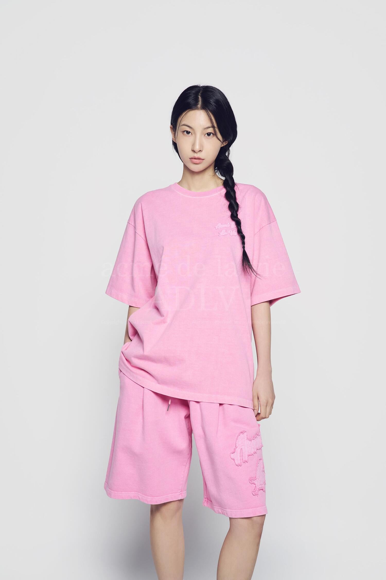 Tシャツ・カットソー ACME DE LA VIE BEAR APPLIQUE PIGMENT WASHING SHORT S 4BUK073 24SS] BEAR APPLIQUE PIGMENT WASHING SHORT SLEEVE T-SHIRT