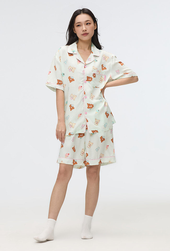 ★ SPAO★ Rilakkuma Kuma's Summer Short Sleeve Pajamas MINT SPAO x Rilakkuma Short Sleeve Pajamas MINT – SeoulSeoul