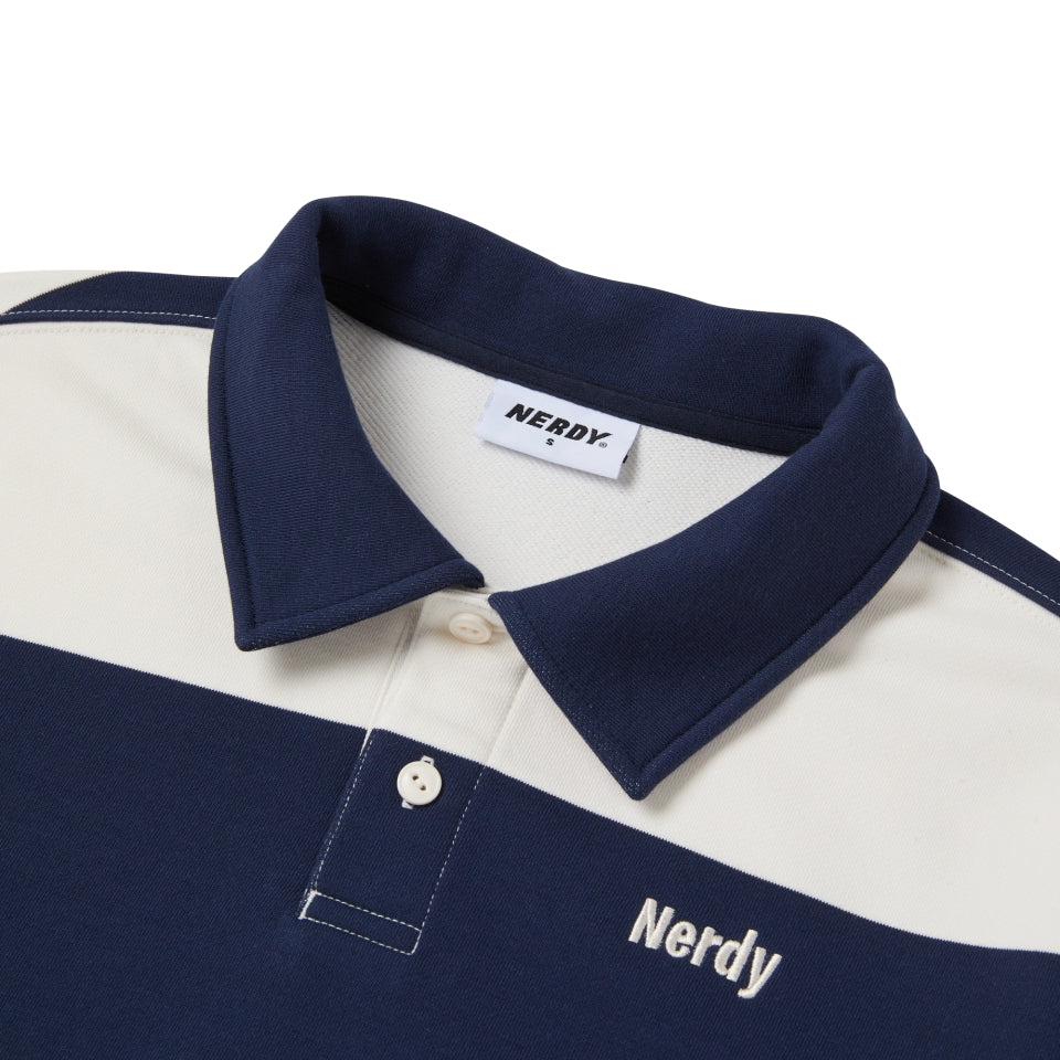 【U LAN】Nerd Stripe Rugby Sweatshirt Nerd stripe rugby sweatshirt - U LAN