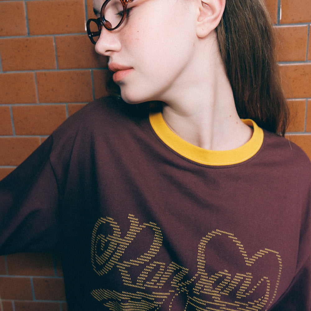 RONRON★韓国★人気★ALPHABET SKETCH CAT RINGER LONG SLEEVE RONRON ALPHABET SKETCH CAT RINGER LONG SLEEVE CHARCOAL BLUE
