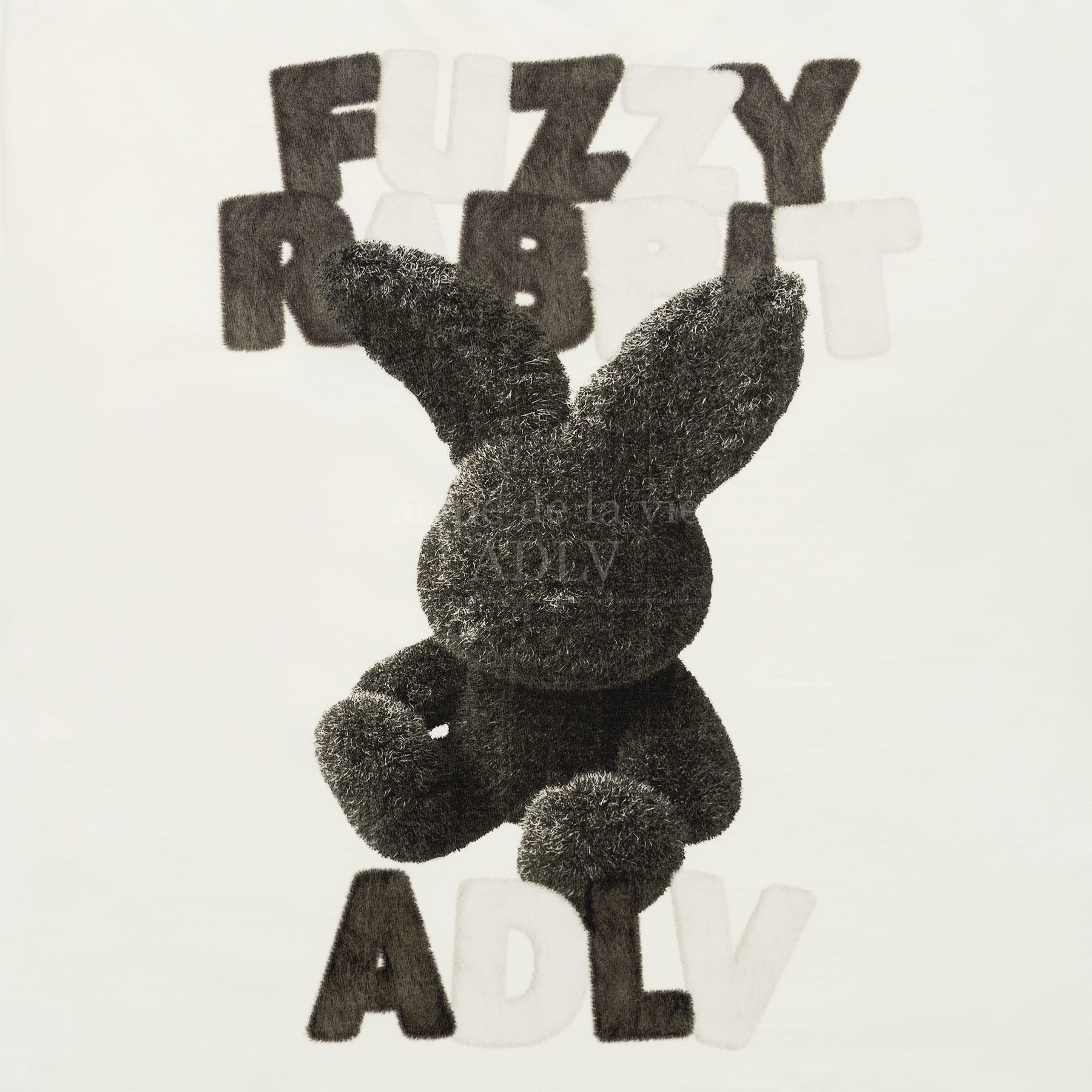 acmé de la vie ADLV FUZZY FONT RABBIT SHORT SLEEVE T-SHIRT