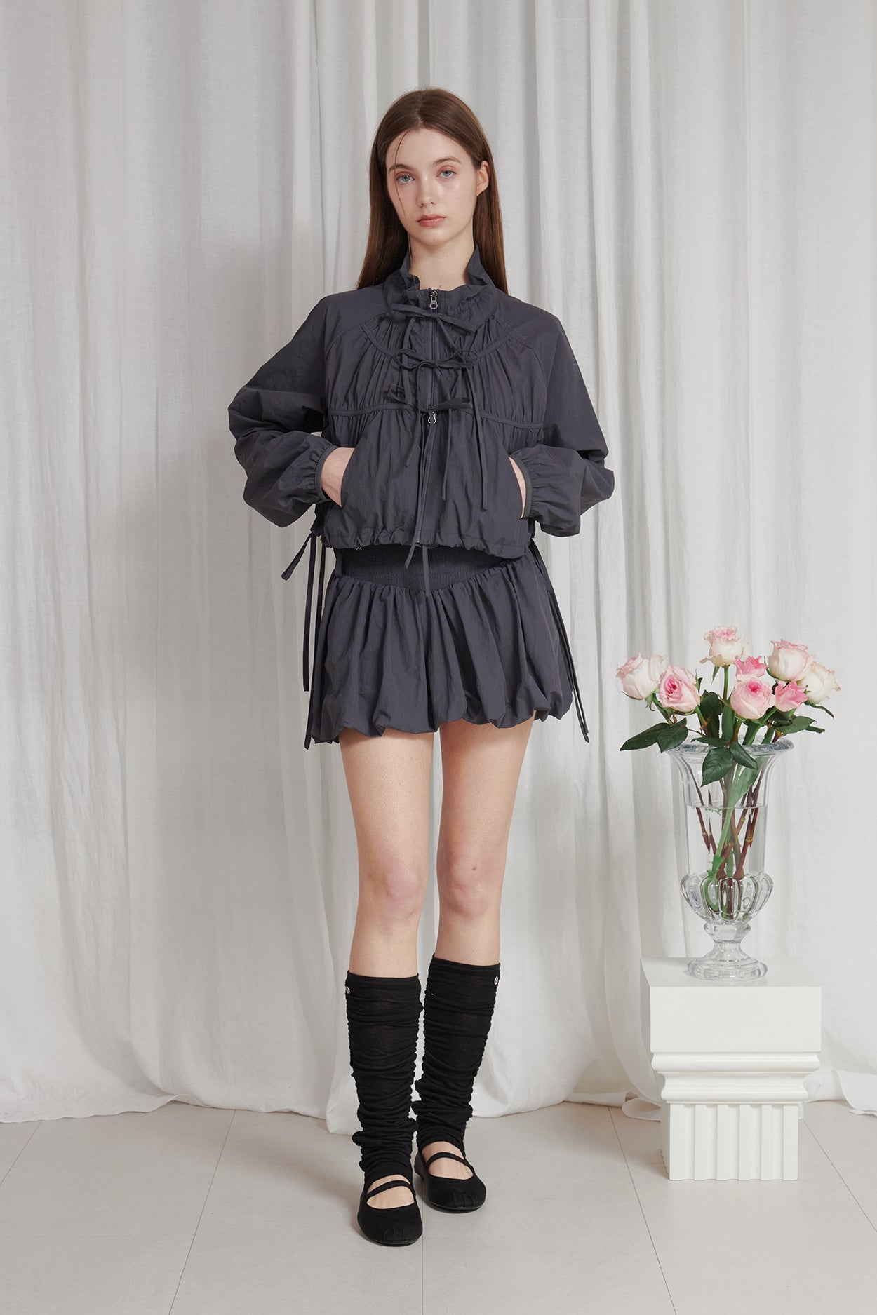 PAIN OR PLEASURE LUCY 2WAY WINDBREAKER CHARCOAL – SeoulSeoul