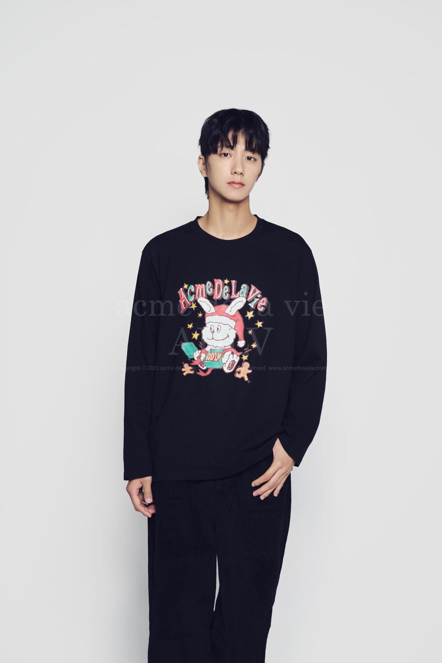 アクメドラビ★SANTA RABBIT PRESENT LONG SLEEVE T-SHIRT_2色 acmé de la vie ADLV SANTA RABBIT PRESENT LONG SLEEVE T-SHIRT