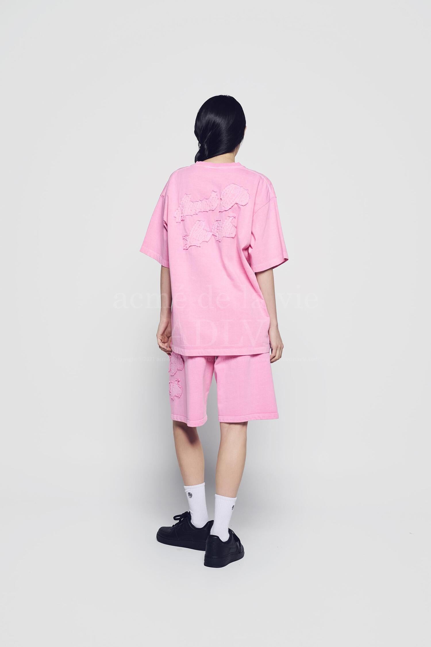 acmé de la vie ADLV APPLIQUE LOGO PIGMENT SHORT SLEEVE T