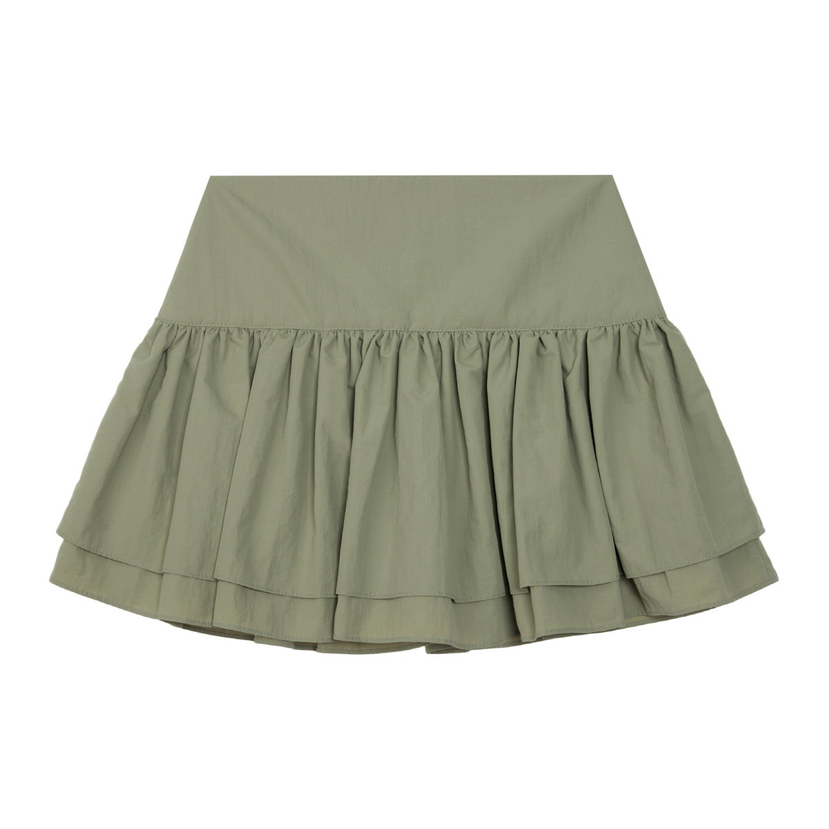 Ruffle khaki skirt hotsell