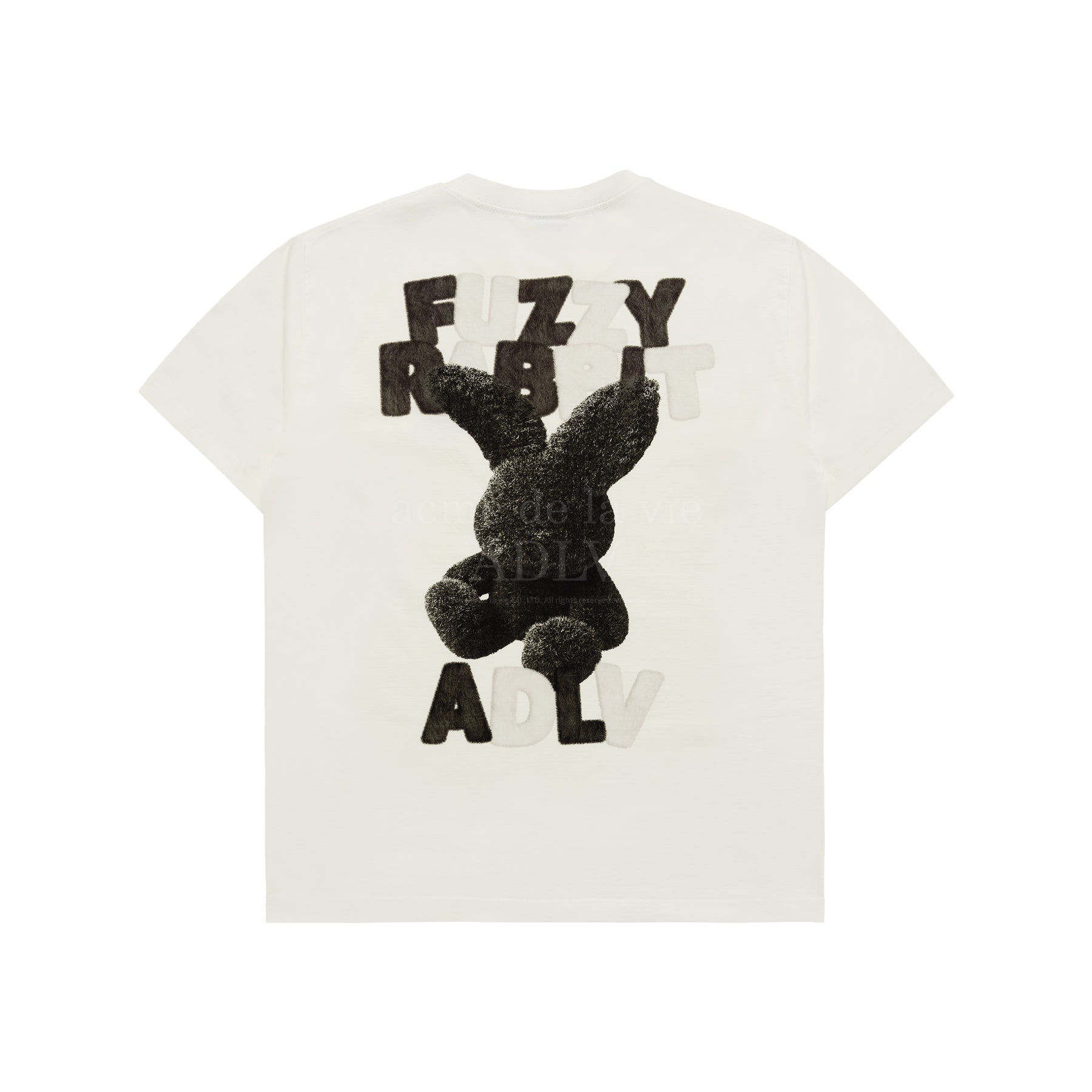 acmé de la vie ADLV FUZZY FONT RABBIT SHORT SLEEVE T-SHIRT