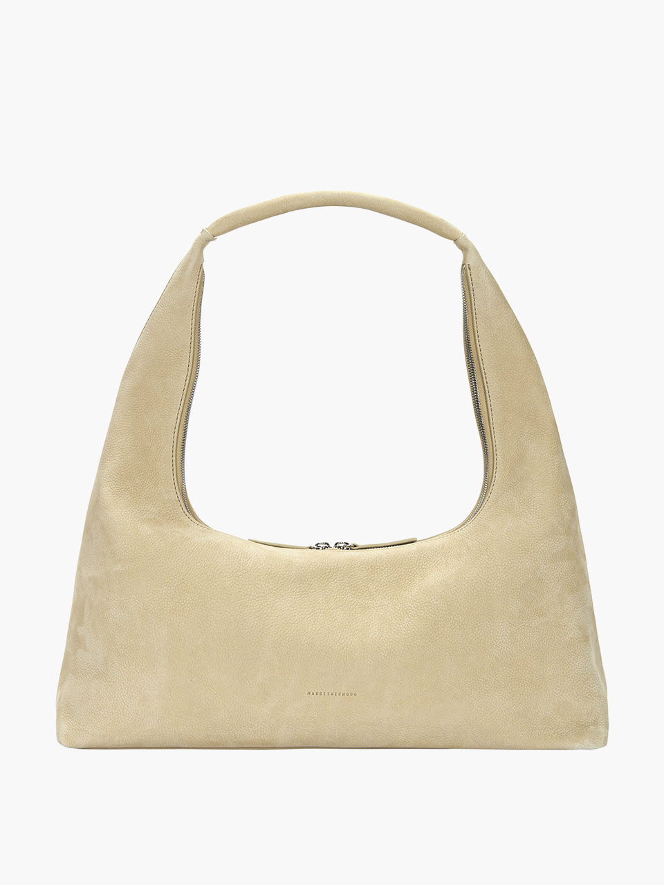 Beige handbag on a white background