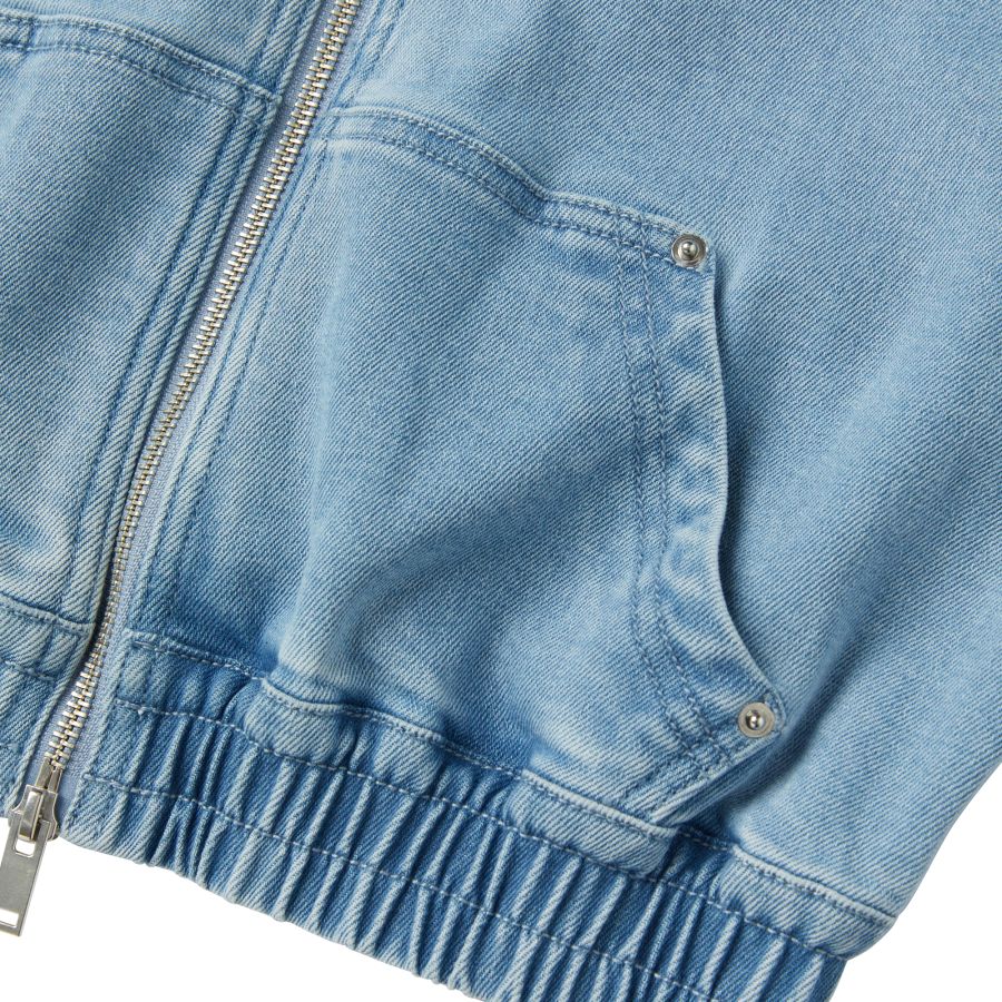 NERDY Denim Hoodie Track Top Light Blue – SeoulSeoul