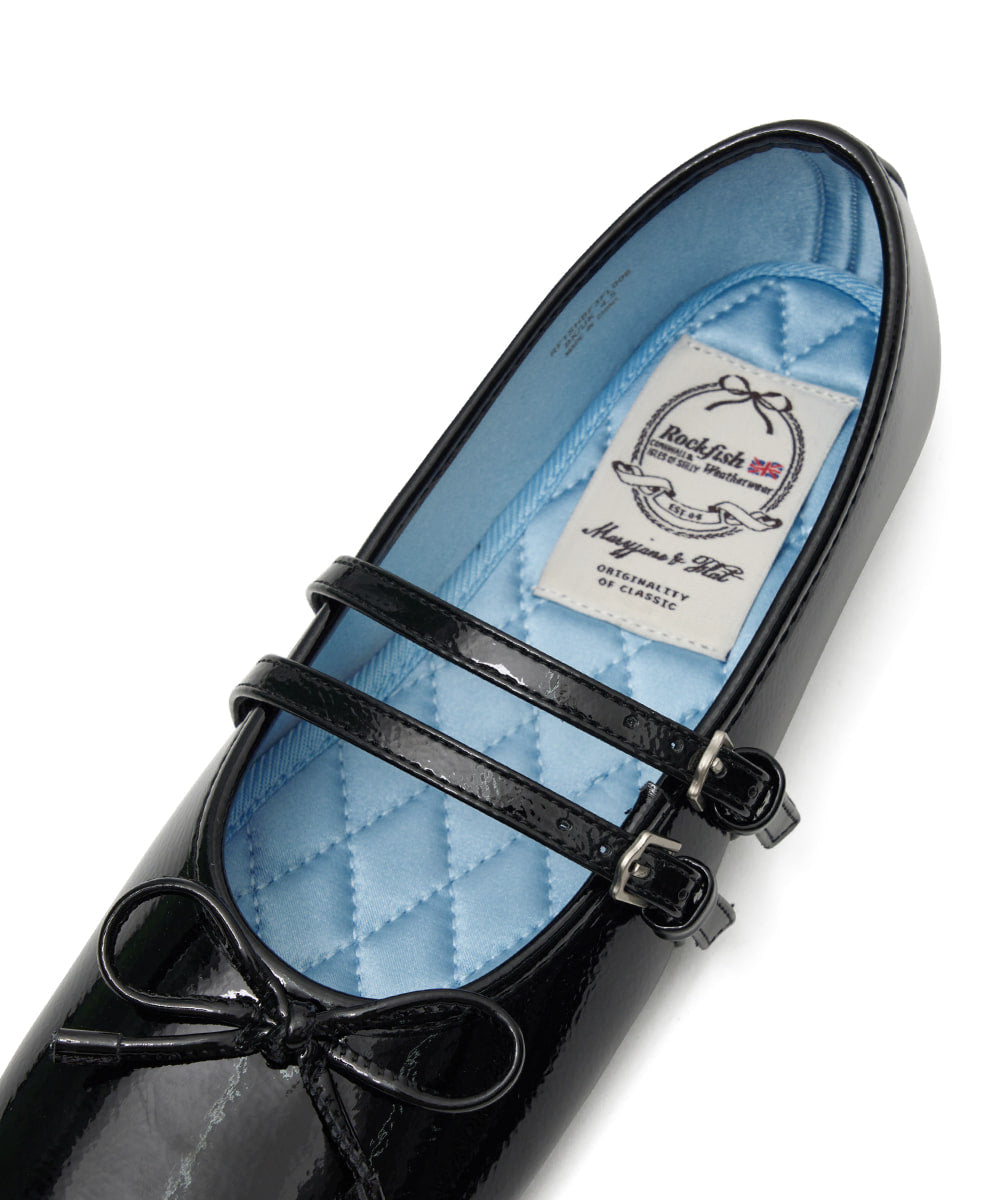 靴 Rockfish Heatherwear MARYJANE(enamel) ROCKFISH SQUARE TOE TWO STRAP MARYJANES(ENAMEL) - BLACK – SeoulSeoul