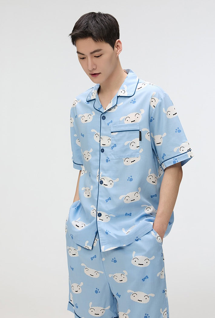 ★ SPAO★ Crayon Shin-chan's unstoppable short-sleeved paja SPAO x CRAYON SHINCHAN Short Sleeve Sleep Pajamas LIGHT BLUE