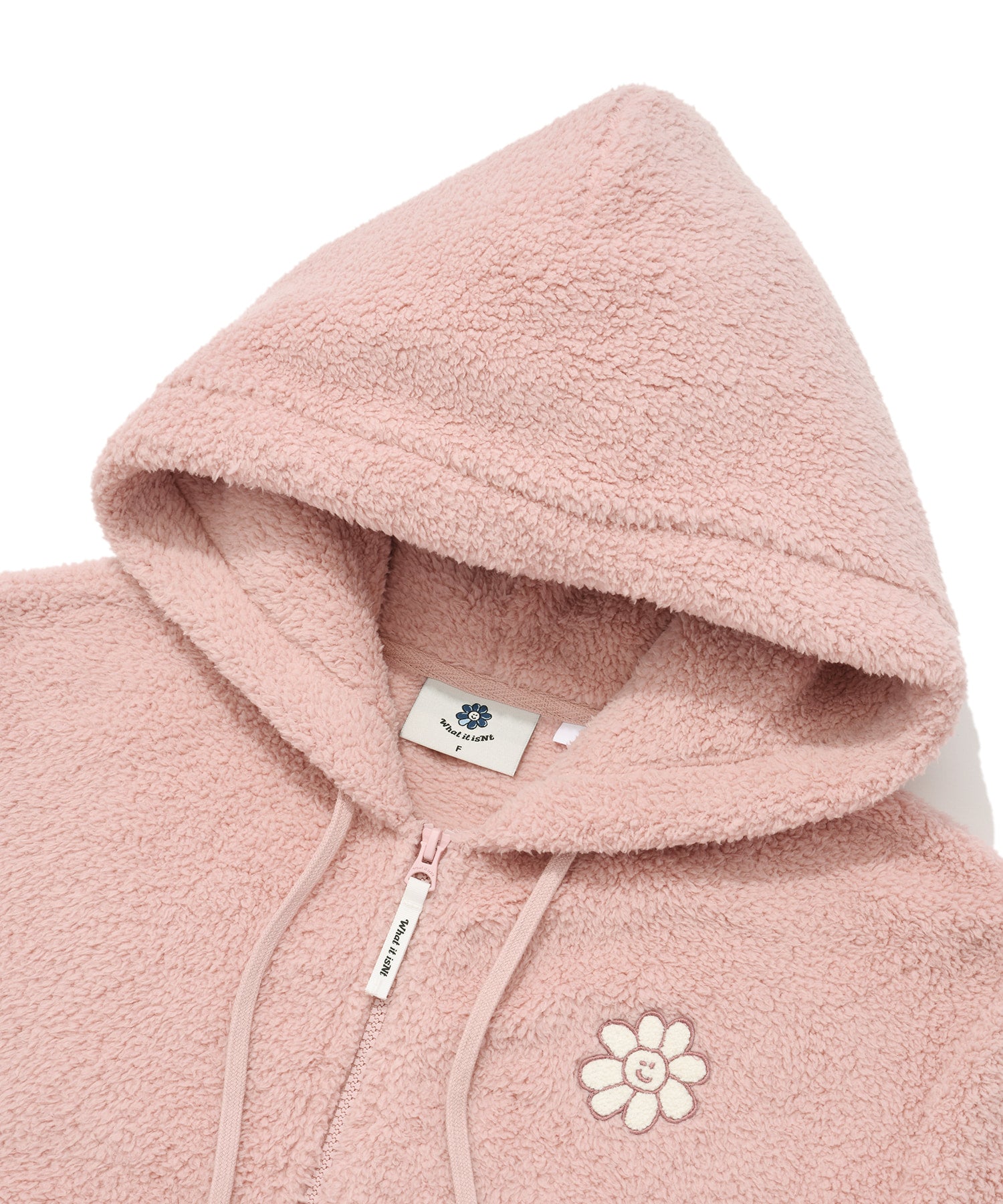Floriwapen Fleece Hooded Zip Up Jumper Pink SeoulSeoul