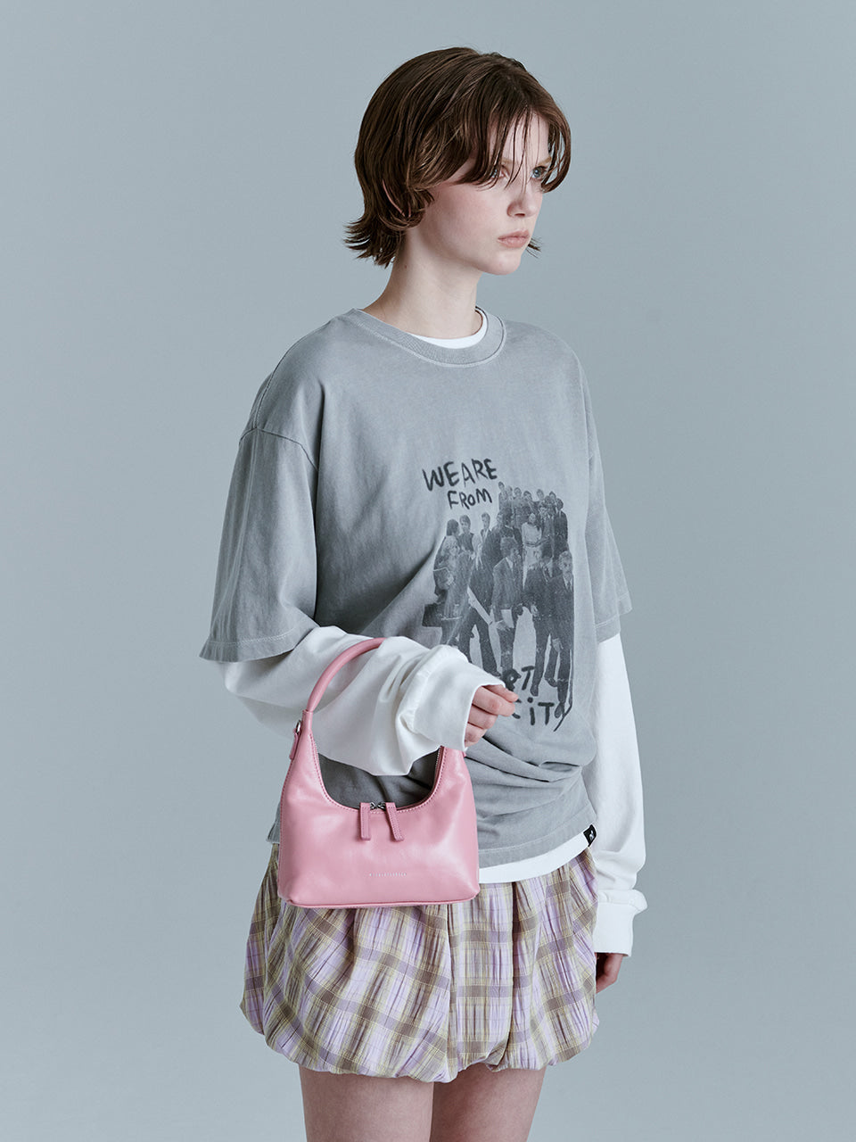 ☆MARGE SHERWOOD☆ HOBO MINI STRAP candy pink crinkle MARGESHERWOOD HOBO MINI+STRAP_candy pink glossy plain